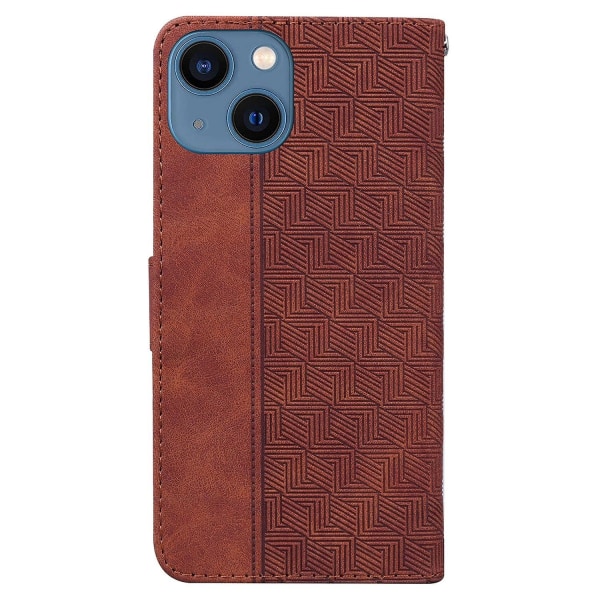 Geometriskt präglat case för iPhone 15 Plus Brown