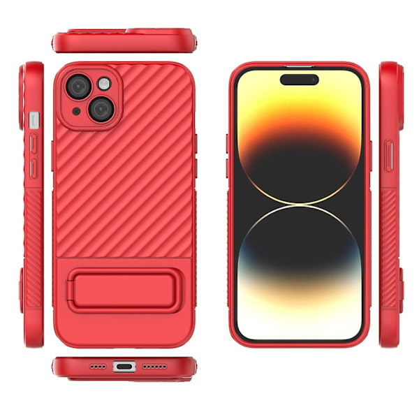 Wavy Texture TPU- case för iPhone 15 Plus Red
