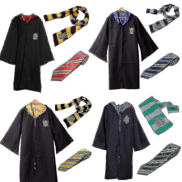 Harry Potter Gryffindor Ravenclaw Slytherin Robe Kappa Slips Kostym Scarf Gryffindor Child 155