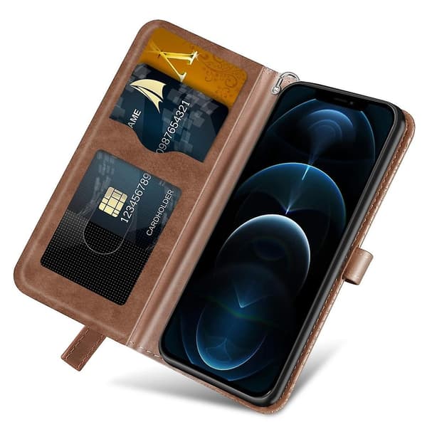 Case med reliefmönster för iPhone 15 Plus Brown