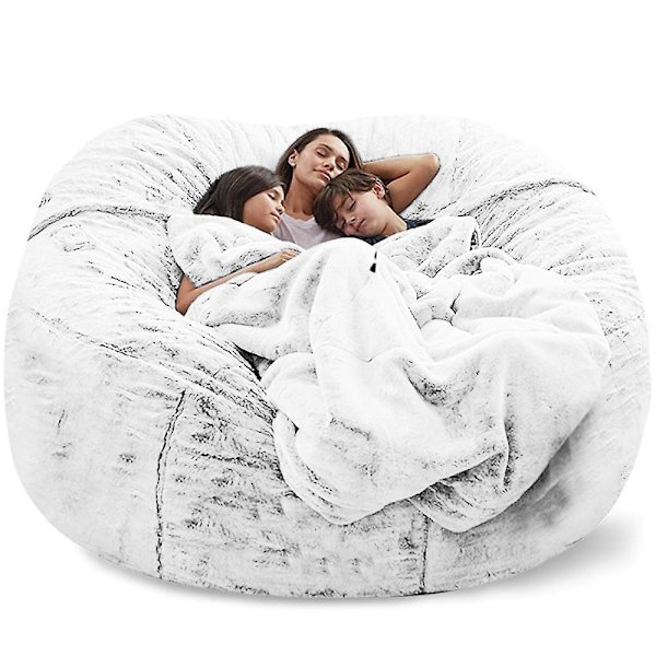 Lazy Sofa Bean Bag konstgjord päls Bean Bag (endast bönor) snow light gray 135 x 65cm