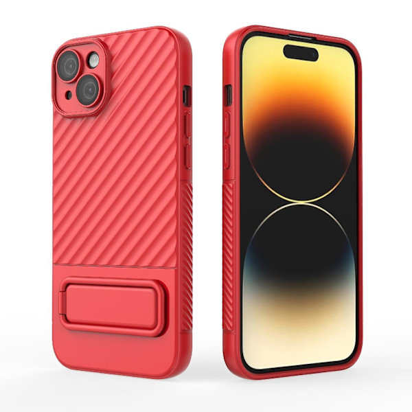Wavy Texture TPU- case för iPhone 15 Plus Red