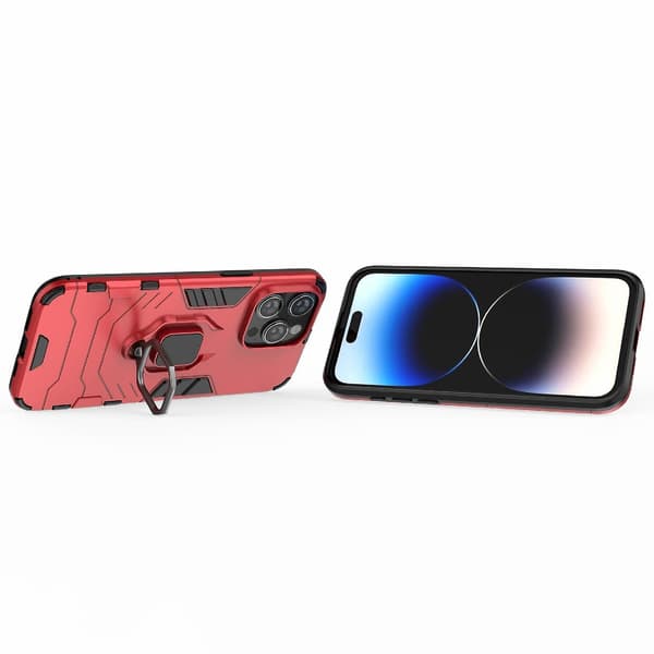 Stötsäker PC + TPU för iPhone 15 Pro Max Red