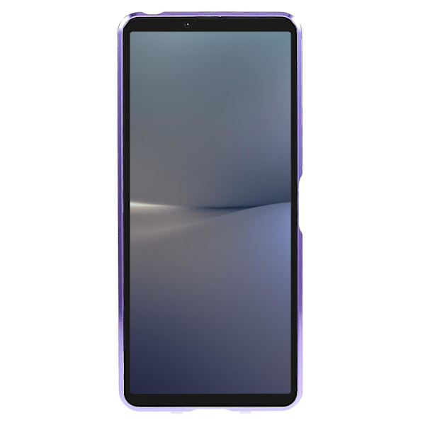 För Sony Xperia 10 V magnetiskt case Metallram + härdat glas + genomskinligt cover på baksidan Purple
