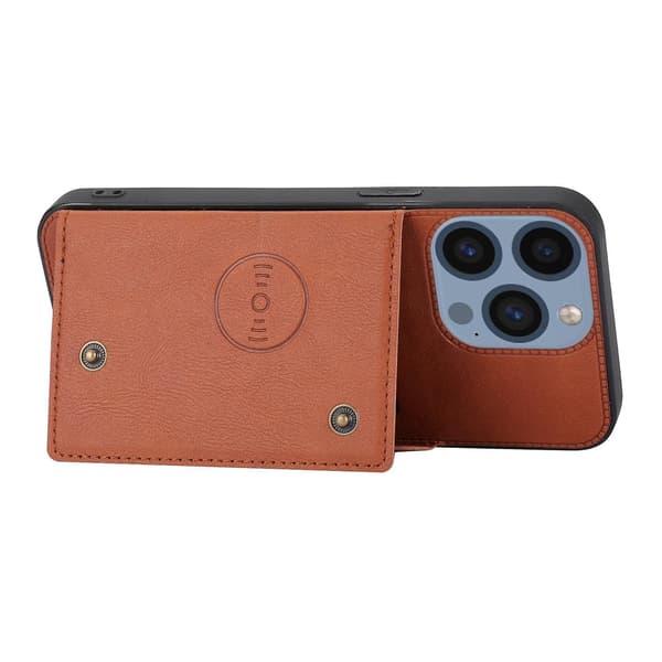 Phone case med dubbelt spänne för iPhone 15 Pro Brown
