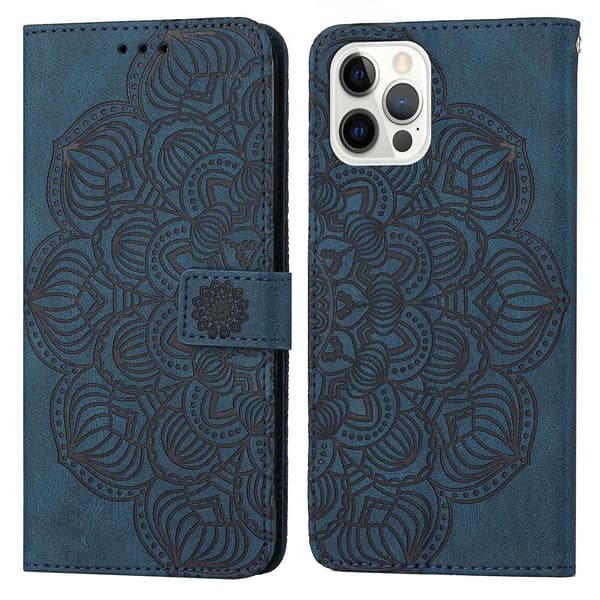 Mandala präglat case till iPhone 15 Pro Max Red