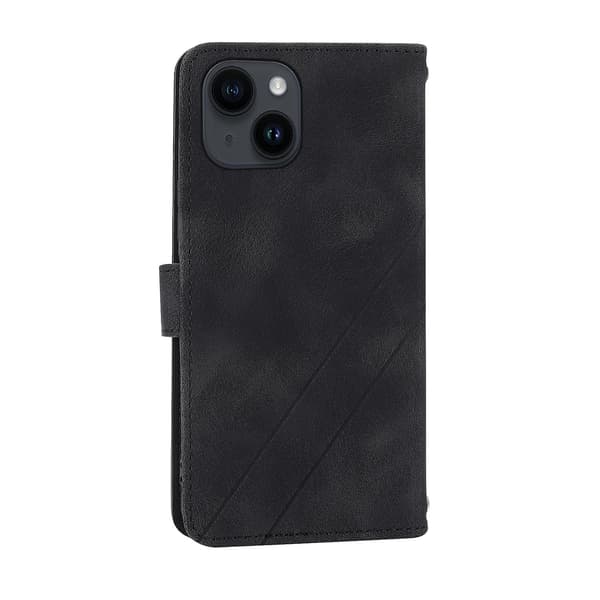 Case med präglat linje för iPhone 15 Black