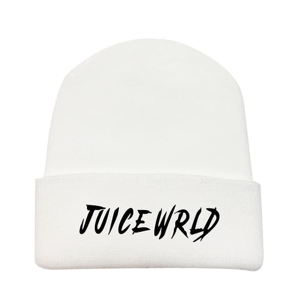 Juice Wrld Mössa Höst Vinter Ull Stickad Mössa Vit Stil 5