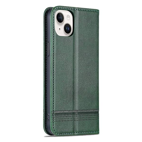 AZNS Calf PU case för iPhone 15 Plus Dark green