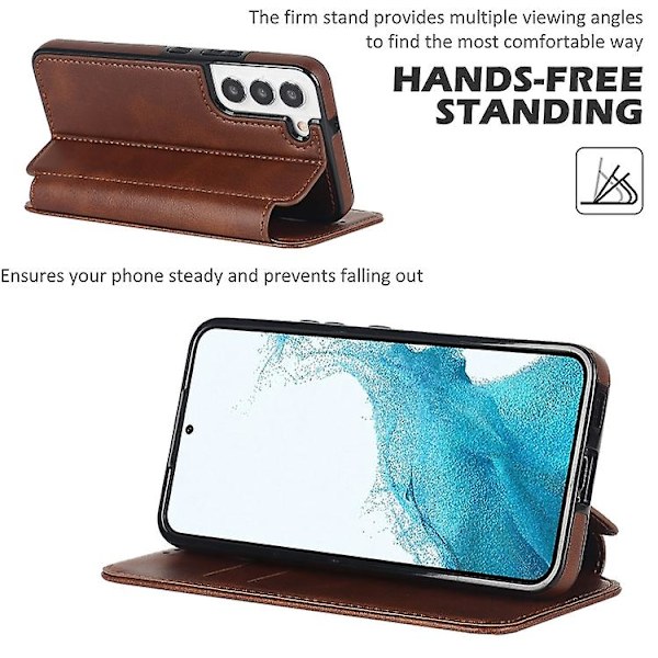 För Samsung Galaxy S22 5g Knight magnetiskt phone case Brown