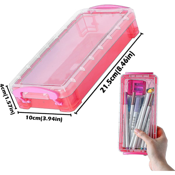 4-pack stapelbar case med stor kapacitet - Penselmålning Pennor Förvaringslåda - Kontorsmaterial Organizer Box (bg09b4) null none