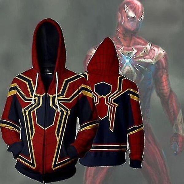 Vuxna 3d- printed Spider-man sweatshirts Toppar Jacka Kappa Huvtröja Kostym A15