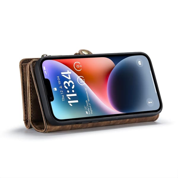 CaseMe 008 PU case för iPhone 15 Plus Brown