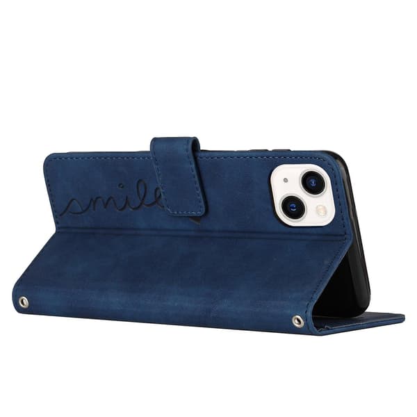 PU phone case för iPhone 15 Plus Blue