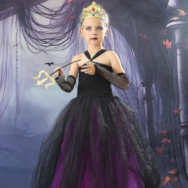 2-12år Barn Flickor Ursula Cosplay Kostym Prinsessan Fest Fancy Dress Halloween Outfits-yvan 4-5 Years