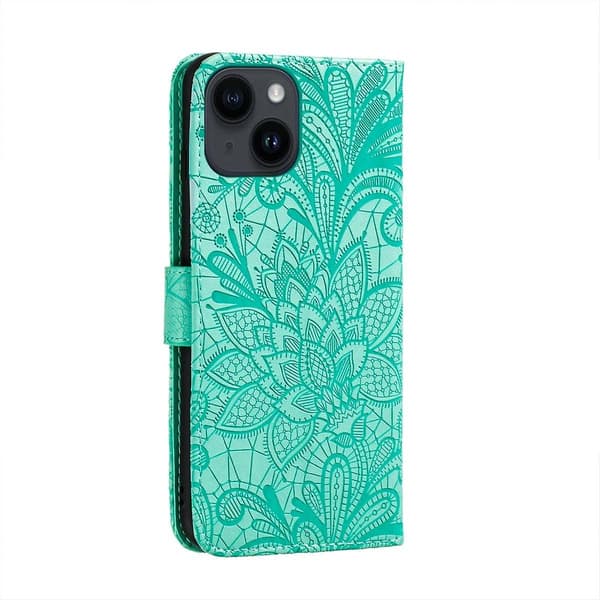 Lace Flower Phone case för iPhone 15 Green