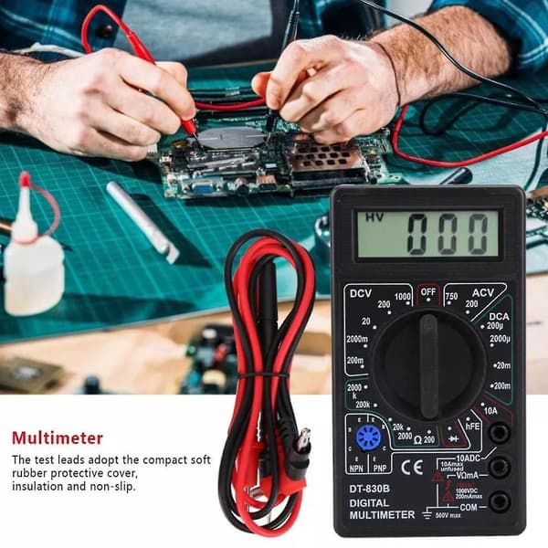 Digital Multimeter AC/DC Spänningstestare Digital Multitester Digital Avometer Black