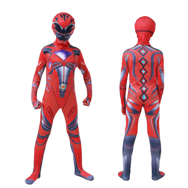 Power Rangers Body Suit Barn Cosplay Jumpsuit Party Fancy Suit Red Kid 110