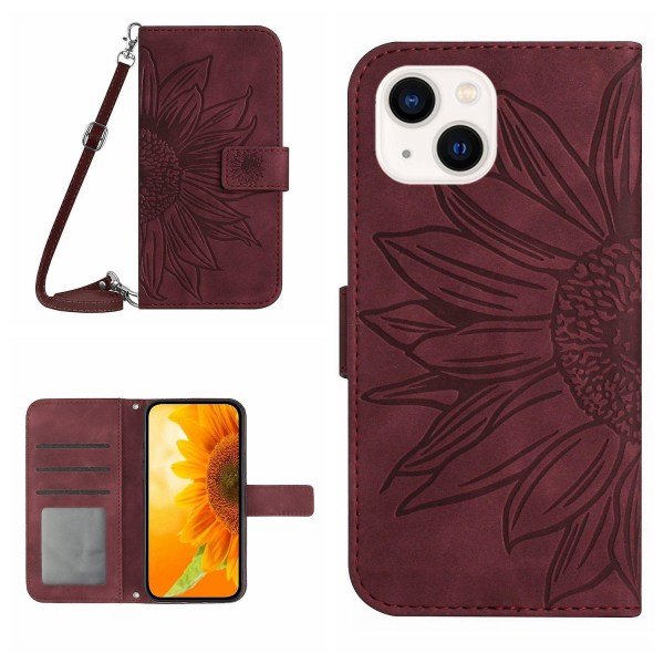 Case med snodd för iPhone 15 Plus Dark red none