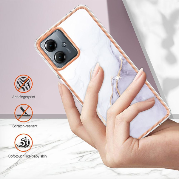 Imd Tpu phone case för Motorola Moto G14 White 006