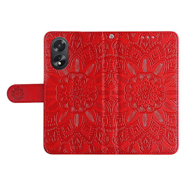 För Oppo A38 4g Case Plånbok Slim-fit PU läder magnetiskt cover Red