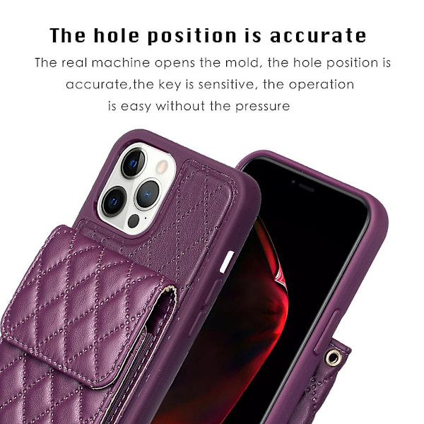 Bf22-stil case för Iphone 12 Pro Max Pu Läderbelagd Tpu Kickstand Cover Dark Purple