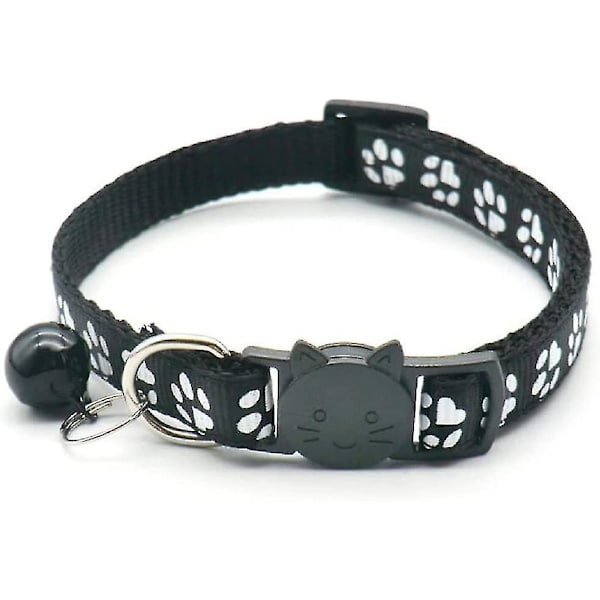 Katthalsband med reflekterande kattunge med snabbkoppling (1pack, svart) null none