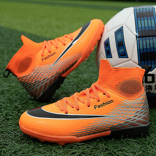 Barn Ungdom Gräs Fotbollsskor Skor Fotboll inomhus Casual utomhus D80 Orange 37
