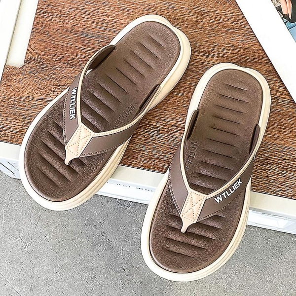 Herrflip-flops stringtrosor Sandaler Komforttofflor för stranden 3C8128 Khaki 41