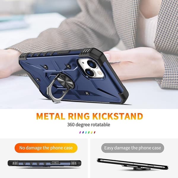 För iPhone 15 Ring Hållare Phone case Blue