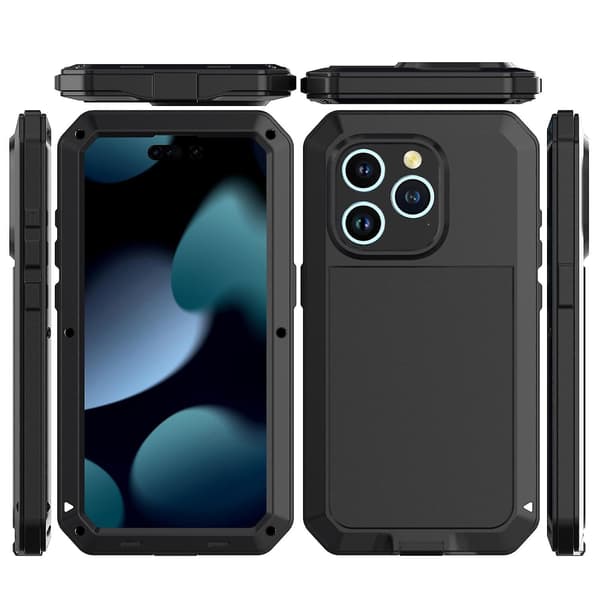 Phone case i metall + silikon för iPhone 15 Pro Black