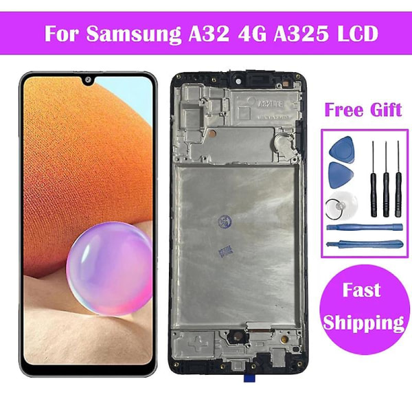Aaa+ För Samsung Galaxy A32 4g Lcd För Samsung A325 A325f Sm-a325f/ds LCD-skärm med ram Touch Digitizer-skärm A325 Lcd incell With Frame