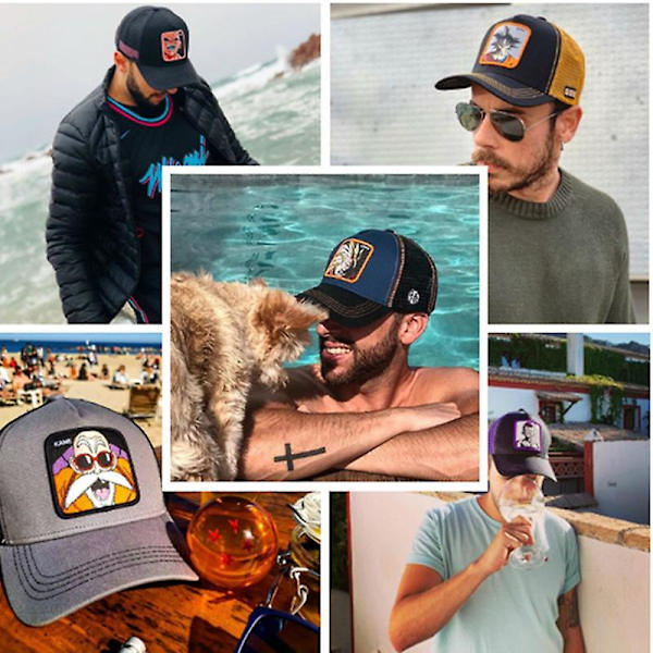 Qian Dragon Ball Naruto Anime Mesh Cap Pop Style Patch Trucker Cap brätte Baseball Keps-stil 1