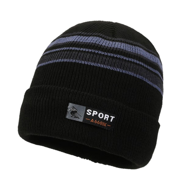 Stripes Ull Stickad Slouchy Beanie Hat Fast Rebound Tyg Vinter Hattar Perfekt semesterpresent till pappa pojkvän Gray