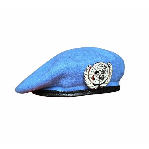Exakt återgivning av Un Blue Basker Un Peacekeeping Forces Cap med Un null none