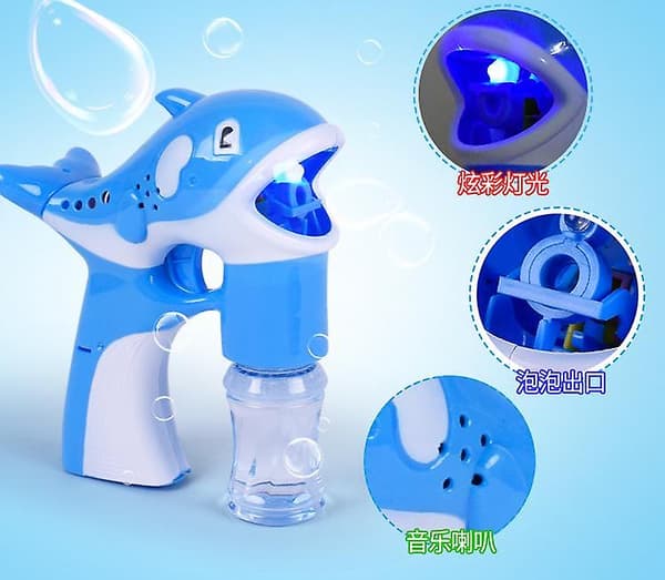 Sommar Dolphin Bubble Machine Automatisk bubbelblåsare leksaker för barn Vuxna utomhusstrand (blå) null none