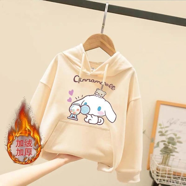 Sanrioed Plysch Anime Cinnamoroll Melodi Tecknad Barntröja Kawaii Baby Boy Girl Sweatshirt Pullover Rock Barn Kläder Present 140 BN-1QWE