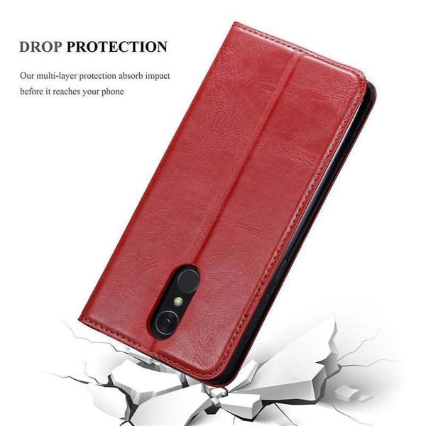 LG Q7 / Q7a / Q7+ Cover Case - med stativfunktion och kortplats APPLE RED Q7 / Q7a / Q7+