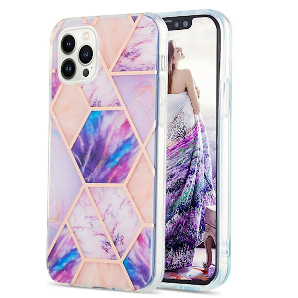Marble TPU- case för iPhone 15 Pro Light purple