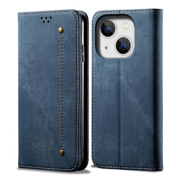 Denim Texture Case för iPhone 15 Plus Blue