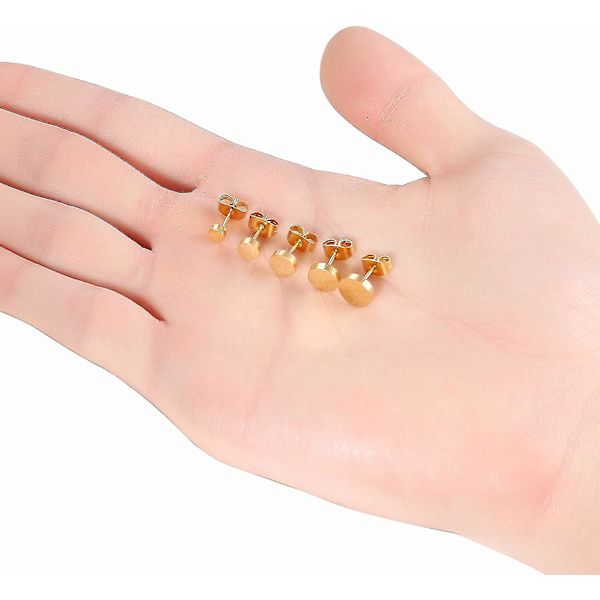Handgjorda örhängen Runda Ice-matt | Perfekt present Gold (5 pairs)