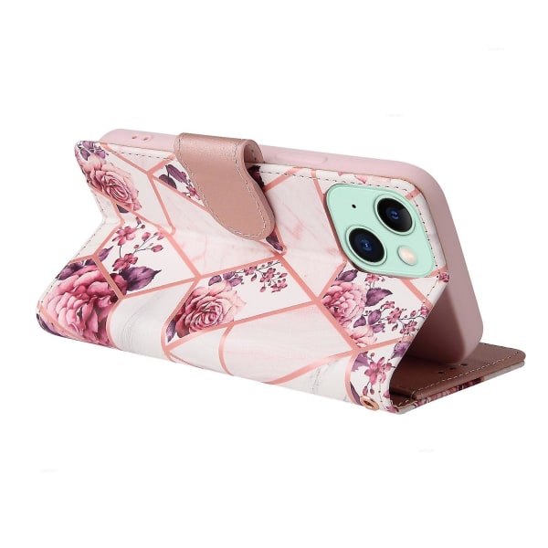 Marble Bronzing Läder Phone case för iPhone 15 Multicolor