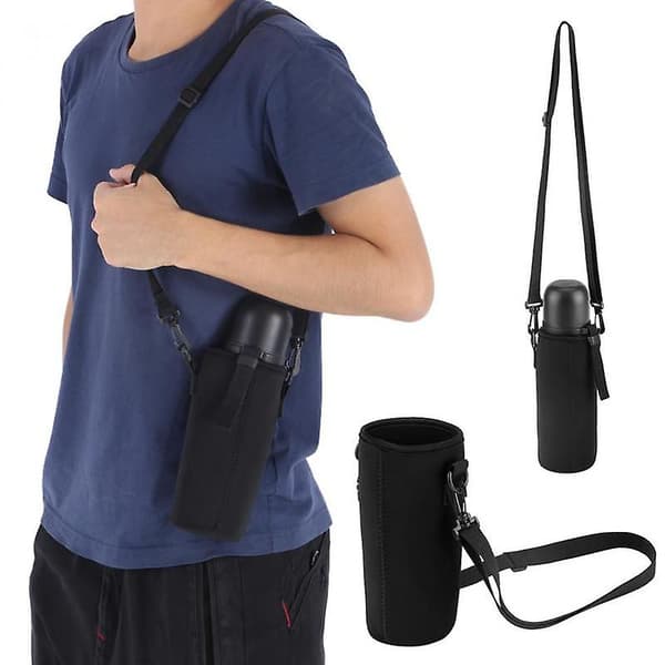 500/1000 ml universal bärbar isolerad vattenflaskväska med rep/justerbart cover Axelrem null none
