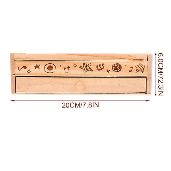 Dubbellagers brevpapper Förvaringslåda Multifunktion trä case för student brevpapper As Shown 20X8cm