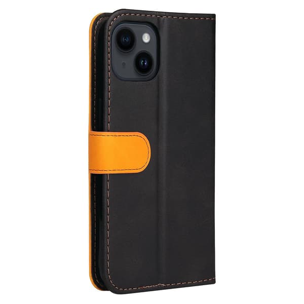 Phone case i läder för iPhone 15 Orange