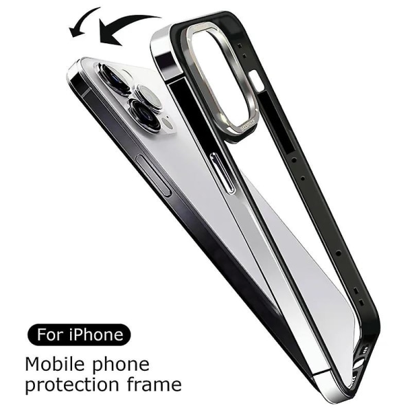 Case kompatibelt Iphone 15 Pro Max Silicone Edge Bumper Cover för Iphone 15 Pro Max med kameraskydd Ultratunt Silver