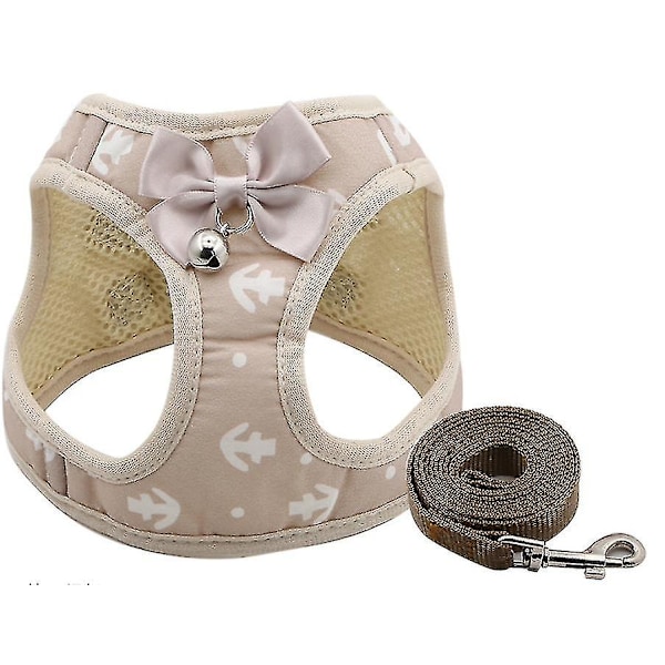 Litet hundkoppel, kattsele för husdjur beige XS