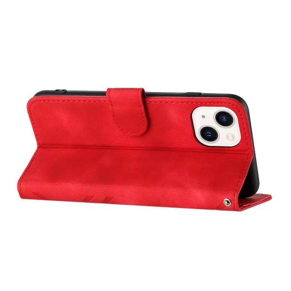 Line Pattern PU case för iPhone 15 Plus Red