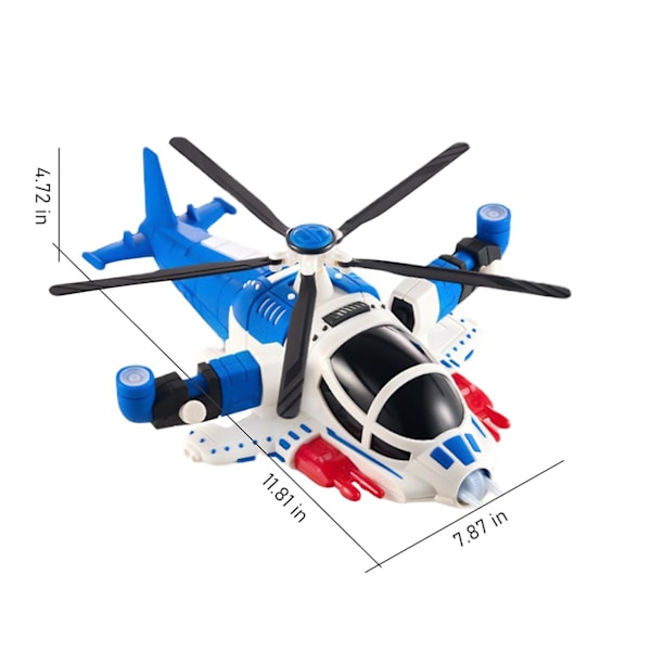 Barns elektriska beväpnade jaktplan Transformerande flygplansleksak Universal 360 graders roterande ljud och ljusmusik A