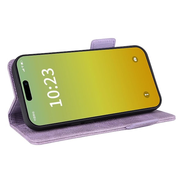 Phone case i läder för iPhone 15 Purple